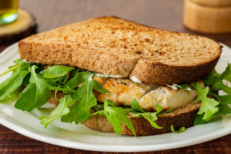 Italian hoagie sandwich with meats and vegetables
