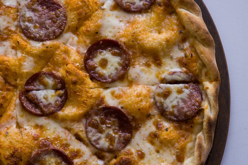 Garden veggie pizza with fresh vegetables and cheese